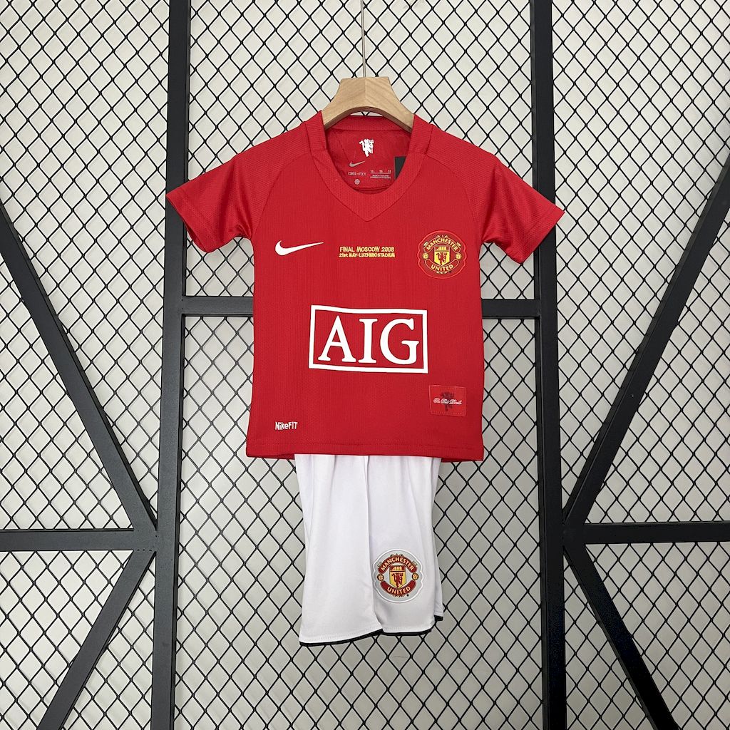 Man United retro Kit Criança 2007-08